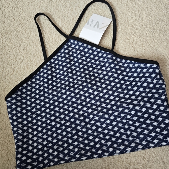 NWT Zara Knit Cropped Halter - Picture 2 of 8